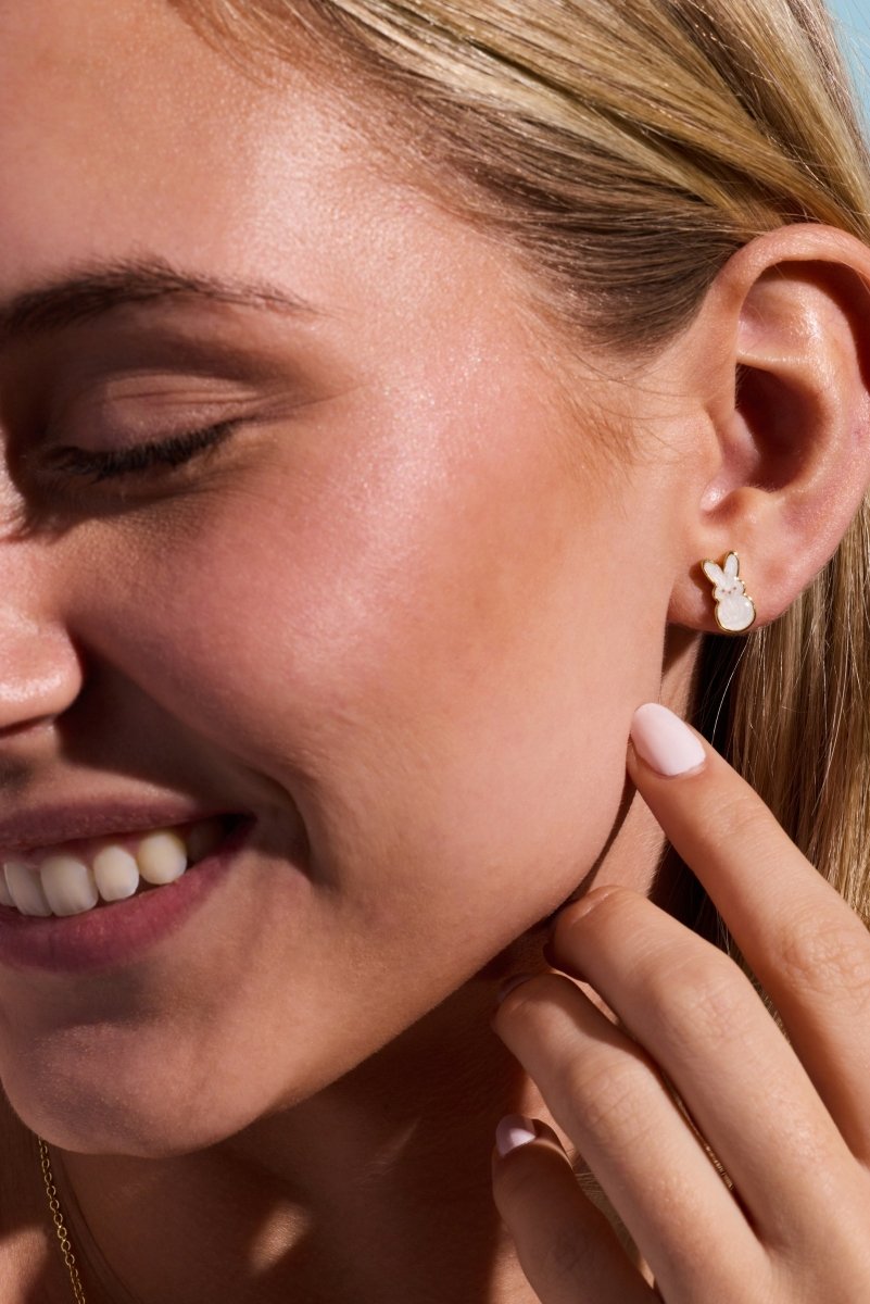 PEEPS® White Pearlized Bunny Studs - Willow & Luna