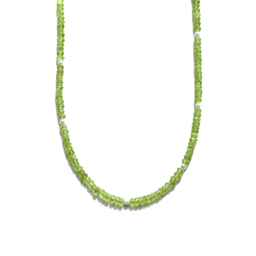 Peridot and Pearl Beaded Necklace - Willow & Luna
