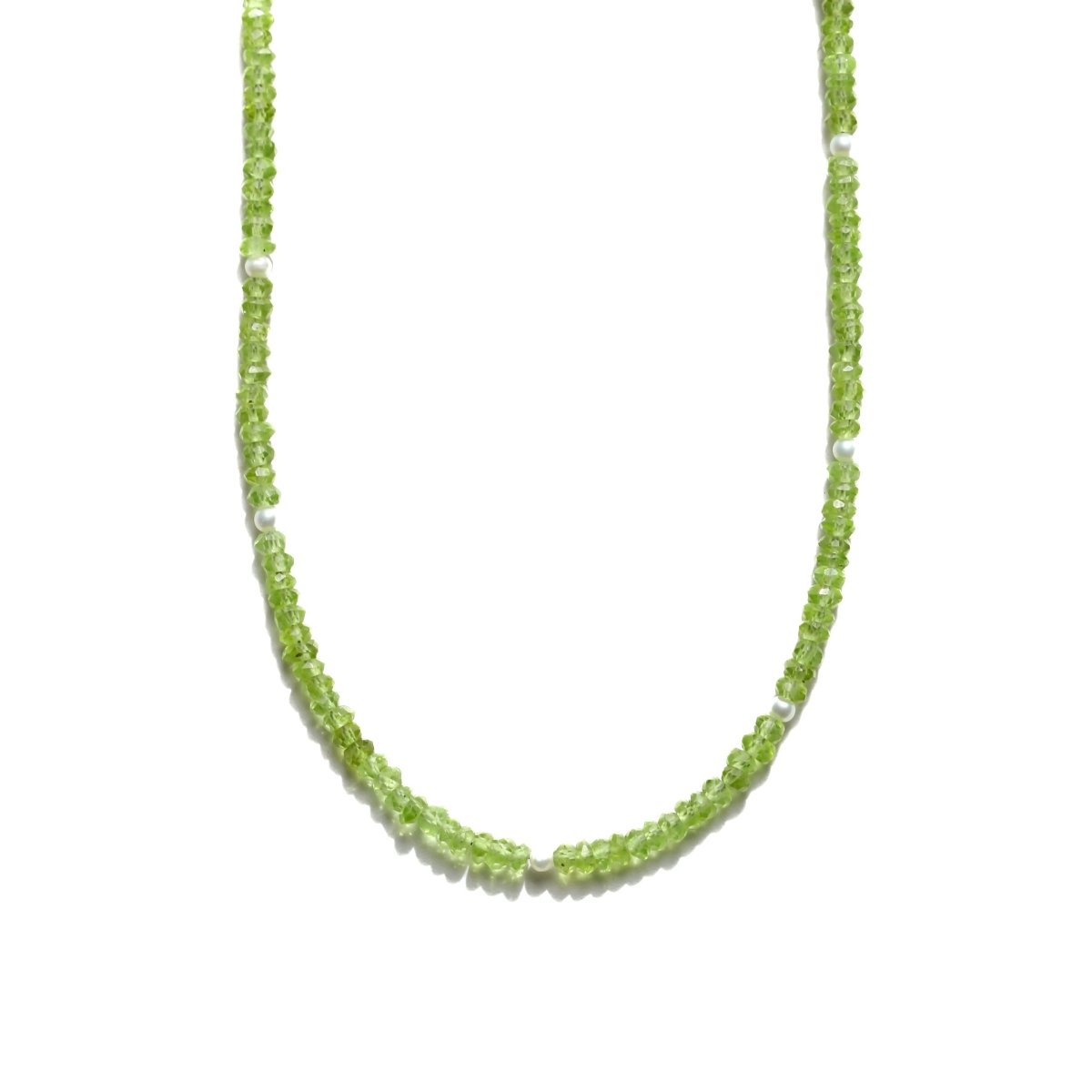 Peridot and Pearl Beaded Necklace - Willow & Luna