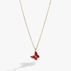Pink Enamel Butterfly Necklace - Willow & Luna