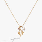 Pisces Zodiac Charm Cluster Necklace - Willow & Luna