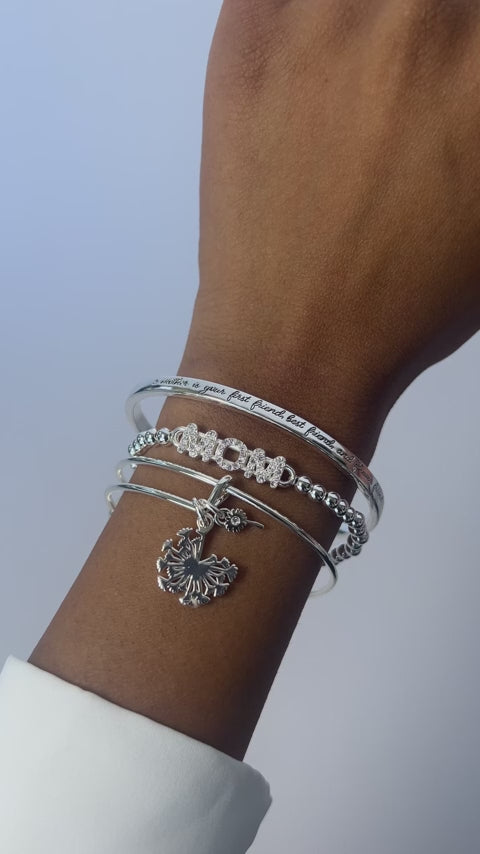 Mom Dandelion Bangle Set of 3