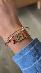 'Tacotarian' Multi Charm Bangle