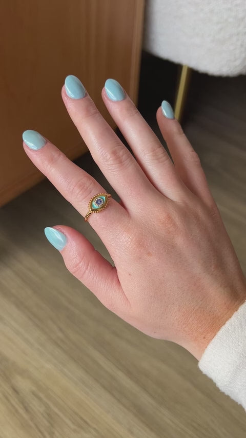 Healing Stone Evil Eye Ring