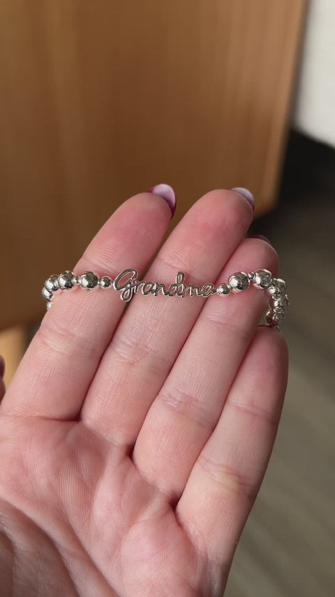 Grandma Elongated Crystal Stretch Bracelet