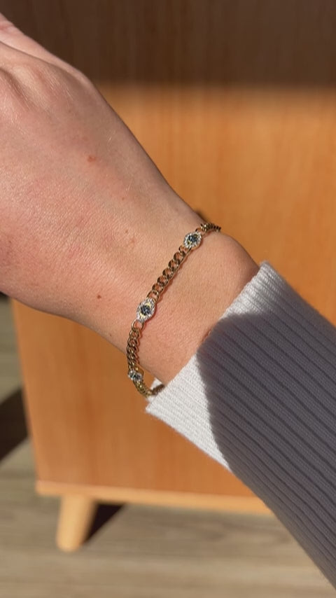 Evil Eye Curb Chain Inline Bracelet