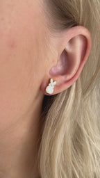 PEEPS® White Pearlized Bunny Studs