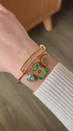 Crayola 'To Teach Is To Color A Life Forever' Multi Charm Bangle