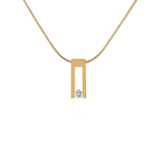 PT089G B.Tiff Gold Hollow Bar Pendant Necklace - Willow & Luna