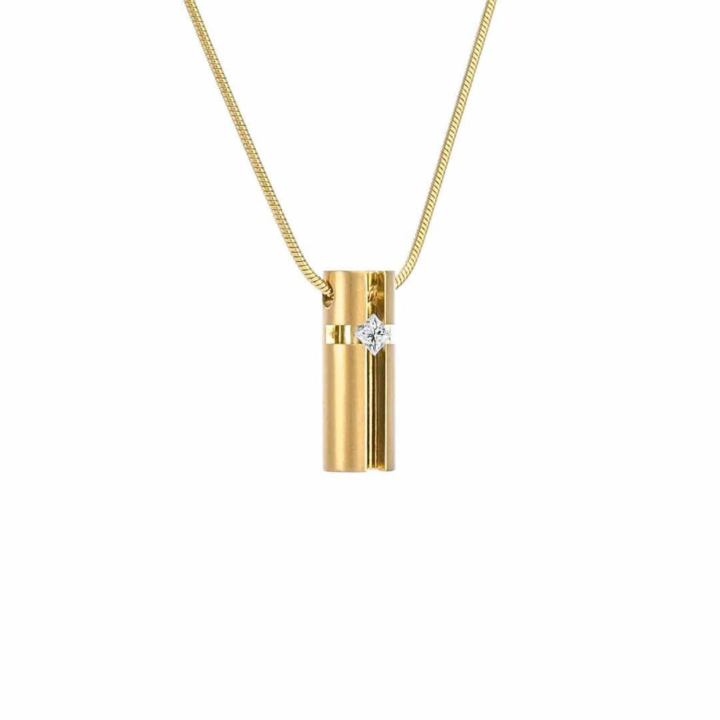 PT099G B.Tiff Gold 3D Small Cross Croixlumière Pendant Necklace - Willow & Luna