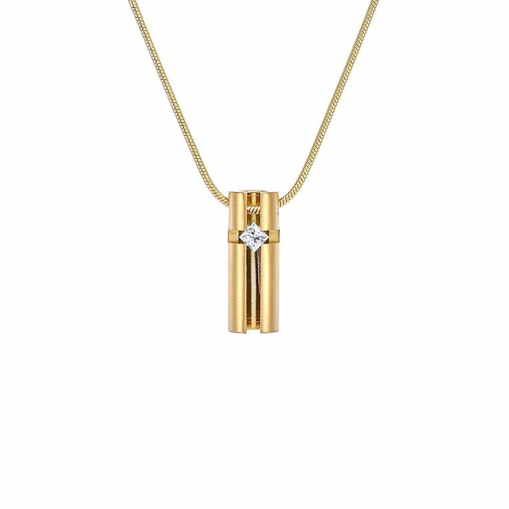 PT099G B.Tiff Gold 3D Small Cross Croixlumière Pendant Necklace - Willow & Luna