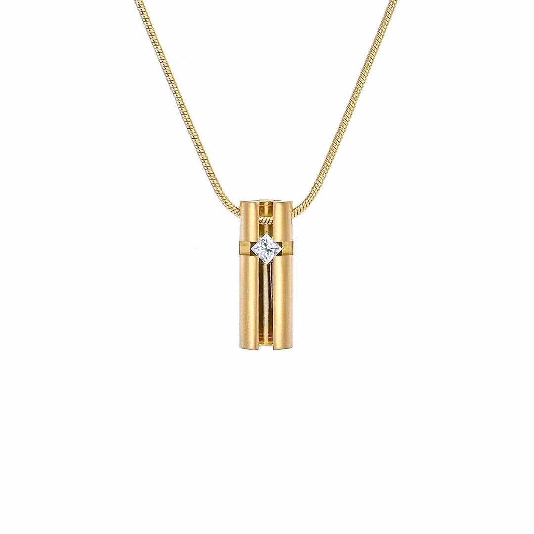 PT099G B.Tiff Gold 3D Small Cross Croixlumière Pendant Necklace - Willow & Luna