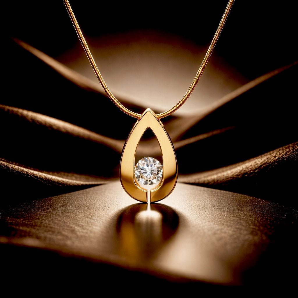 PT106G B.Tiff Gold Drop Pendant Necklace - Willow & Luna