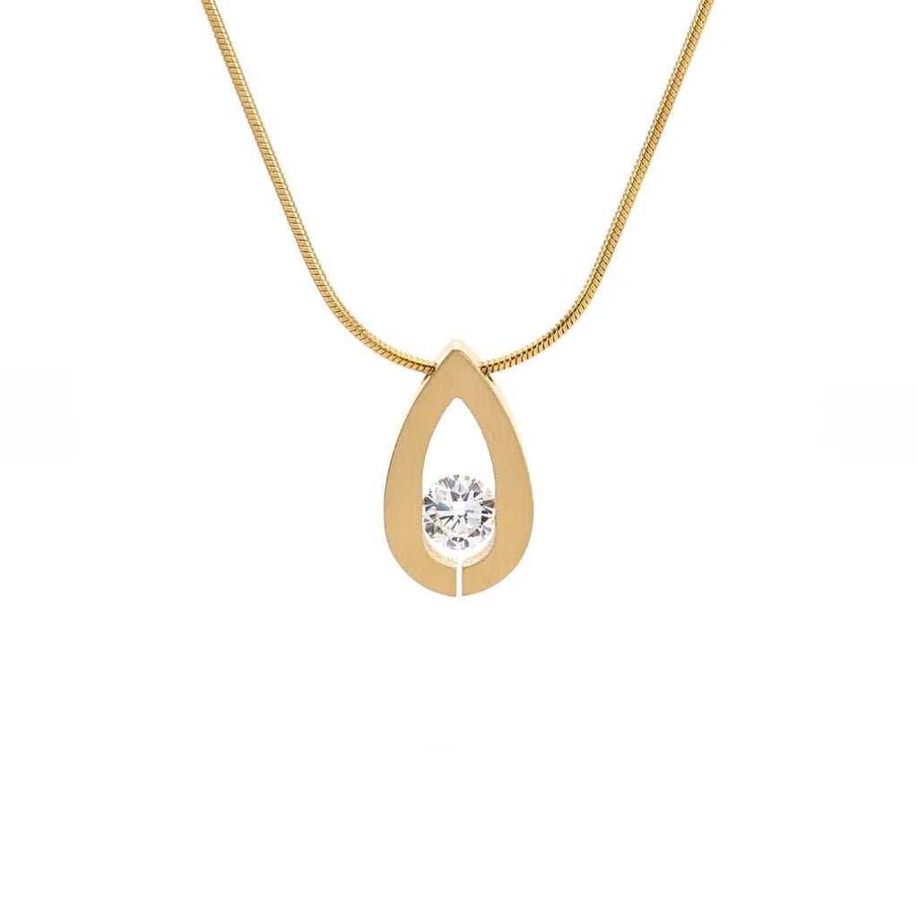 PT106G B.Tiff Gold Drop Pendant Necklace - Willow & Luna