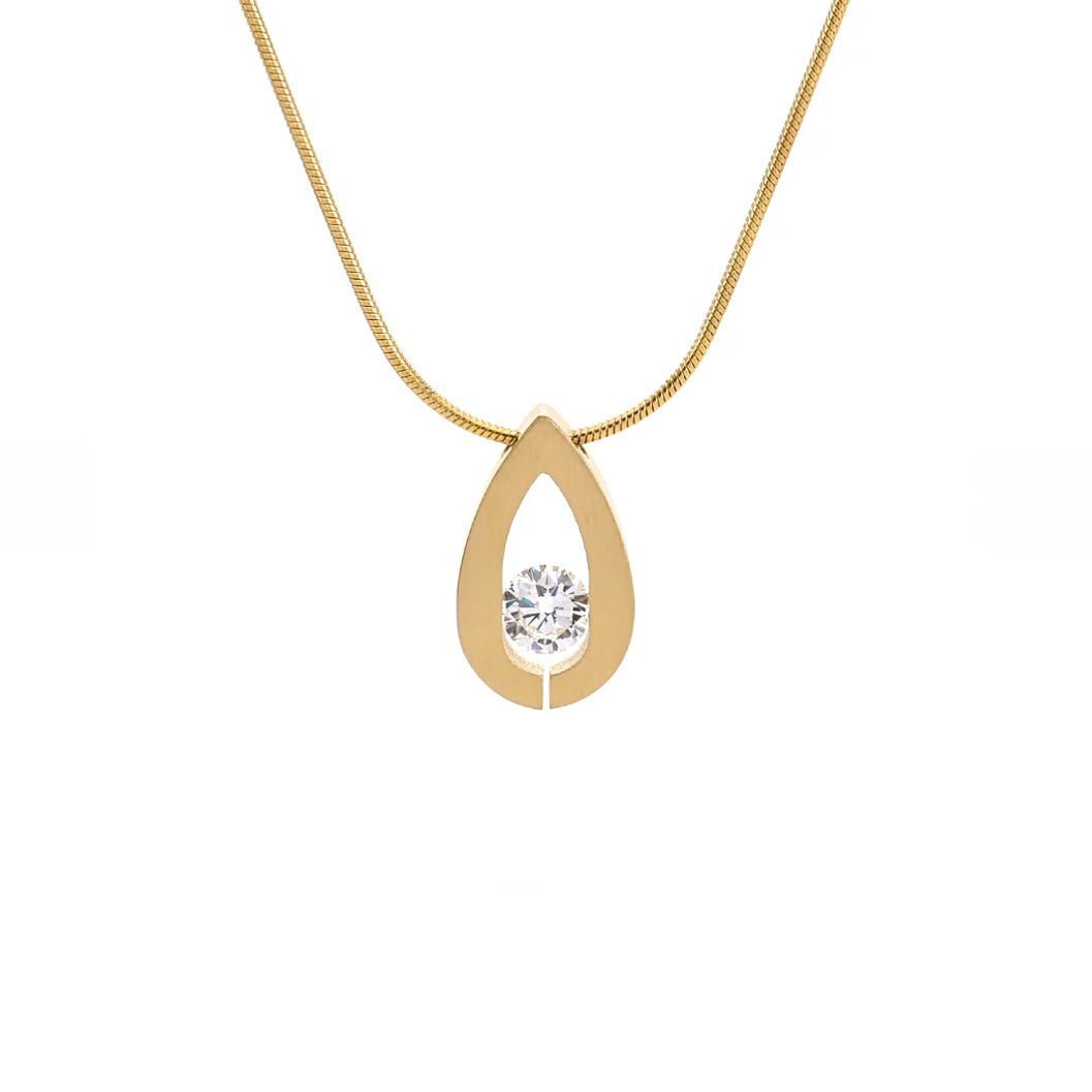 PT106G B.Tiff Gold Drop Pendant Necklace - Willow & Luna