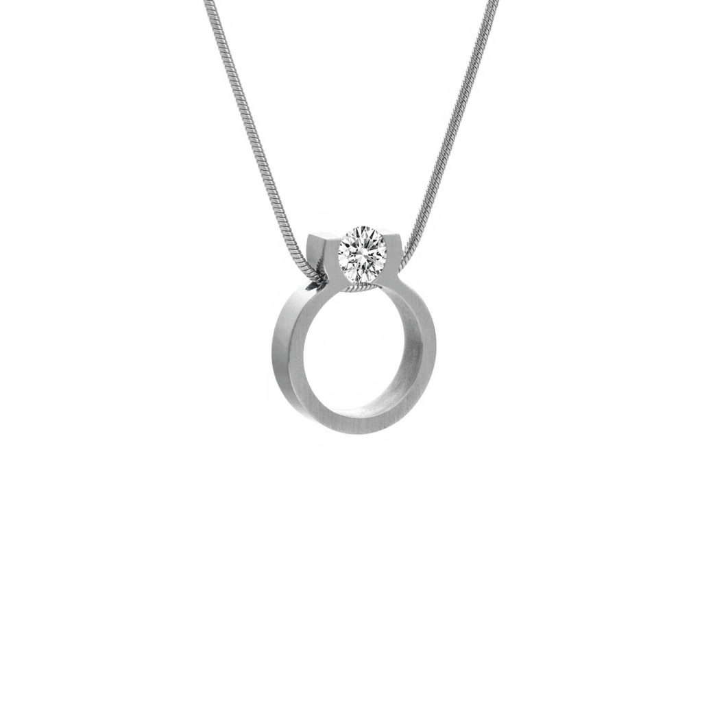 PT117W B.Tiff 1 CT Tension Ring Pendant Necklace - Willow & Luna