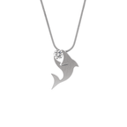 PT119W B.Tiff Shark Stainless Steel Pendant Necklace - Willow & Luna