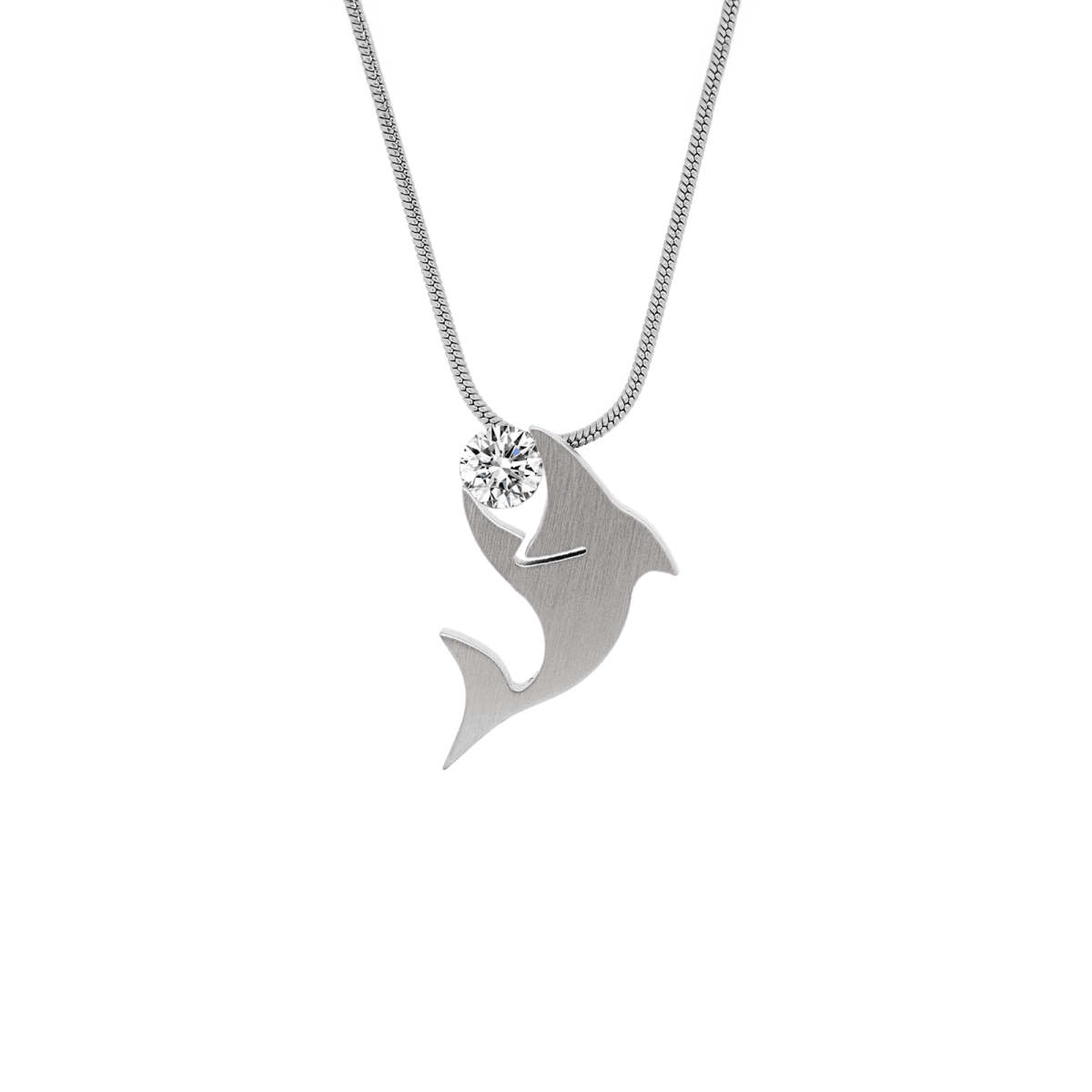PT119W B.Tiff Shark Stainless Steel Pendant Necklace - Willow & Luna