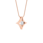 PT124RG B.Tiff Rose Gold Natal 1 ct Princess Cut Tension Pendant Necklace - Willow & Luna