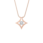 PT124RG B.Tiff Rose Gold Natal 1 ct Princess Cut Tension Pendant Necklace - Willow & Luna