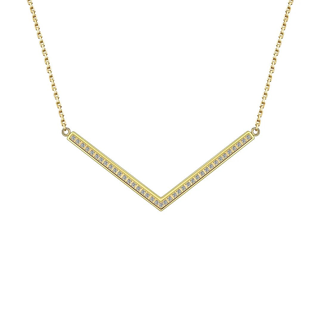 PT208G B.Tiff Gold Pavé Viva Pendant Necklace - Willow & Luna