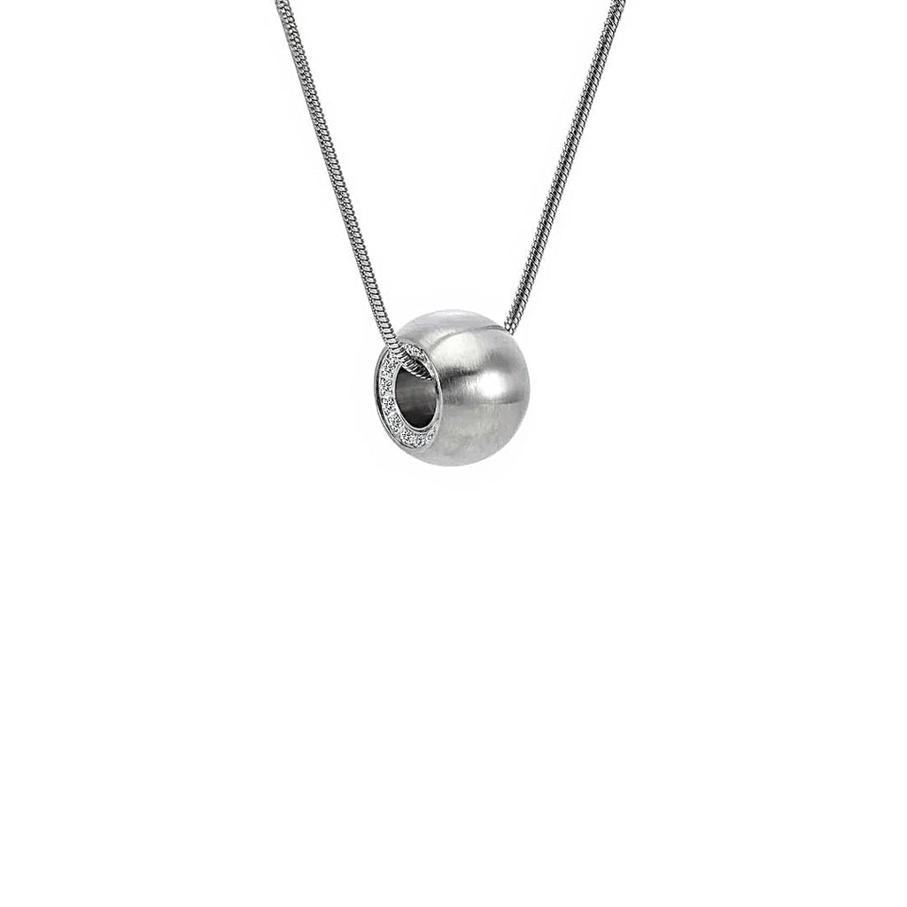 PT220W B.Tiff Pavé Hollow Globe Pendant Necklace - Willow & Luna