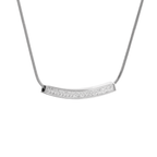 PT222W B.Tiff Pavé Crescent Pendant Necklace - Willow & Luna