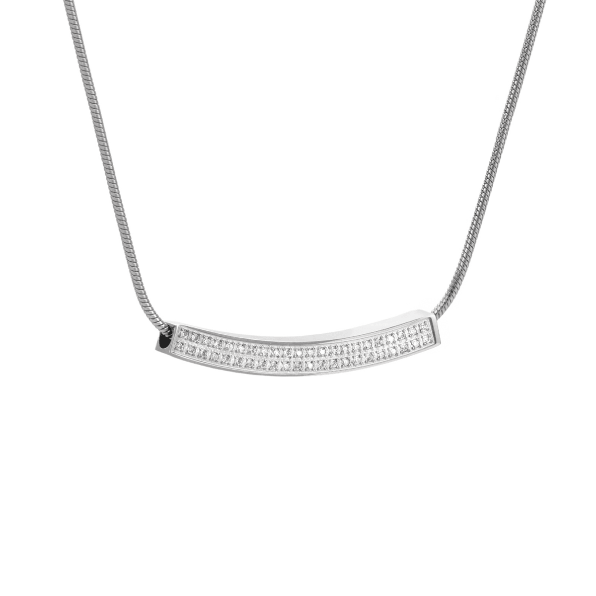 PT222W B.Tiff Pavé Crescent Pendant Necklace - Willow & Luna