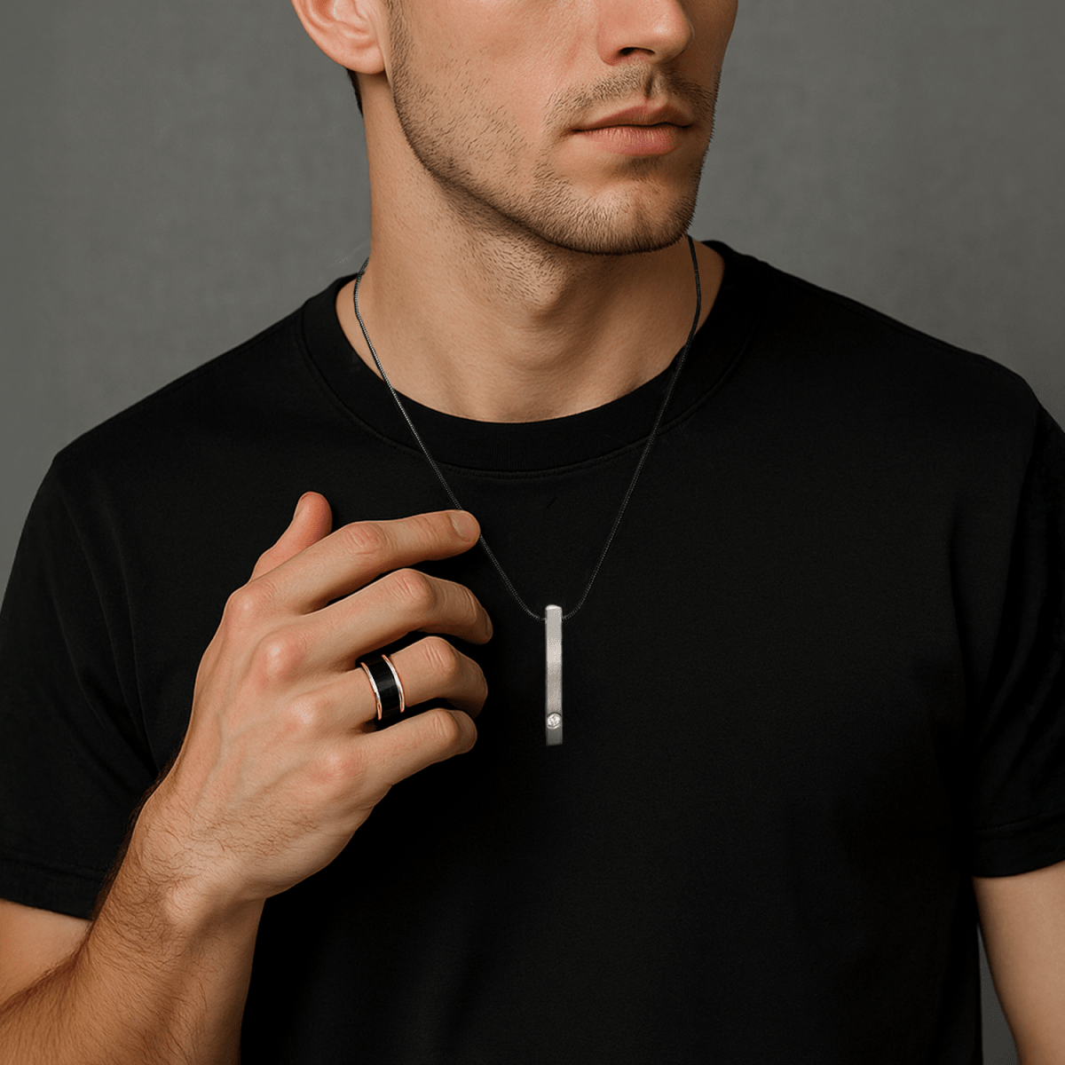 PT223W B.Tiff Supera Bar Stainless Steel Pendant Necklace - Willow & Luna