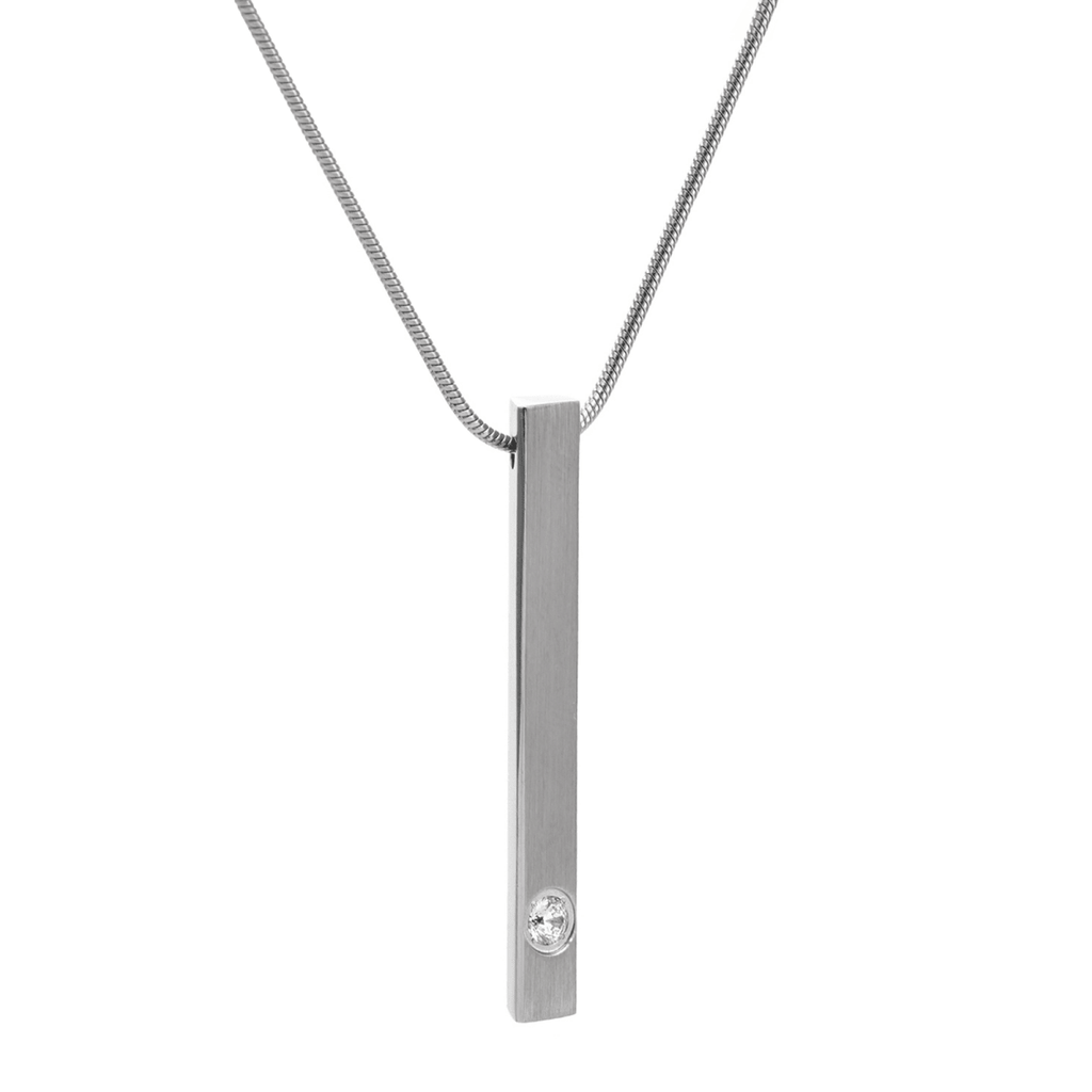 PT223W B.Tiff Supera Bar Stainless Steel Pendant Necklace - Willow & Luna