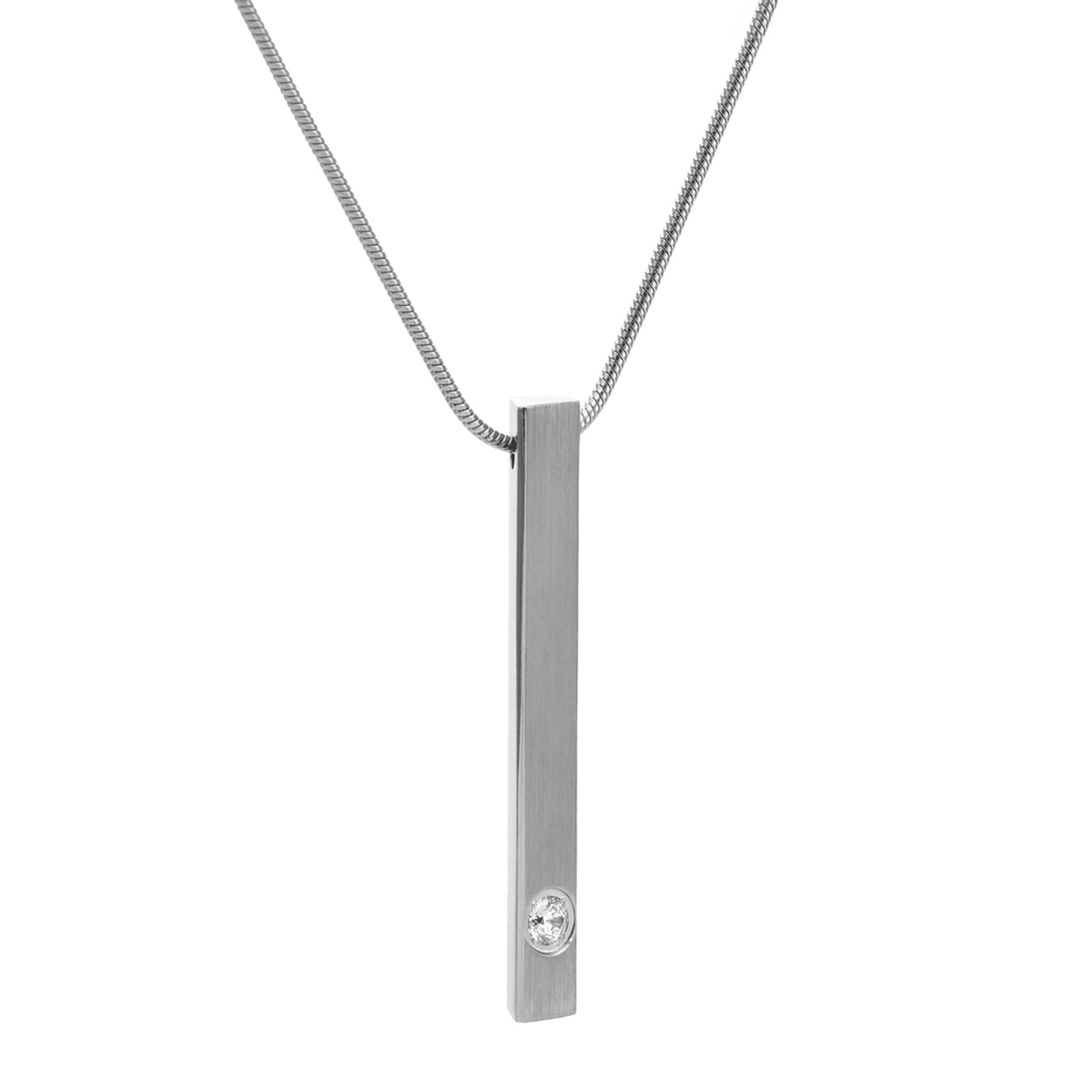 PT223W B.Tiff Supera Bar Stainless Steel Pendant Necklace - Willow & Luna