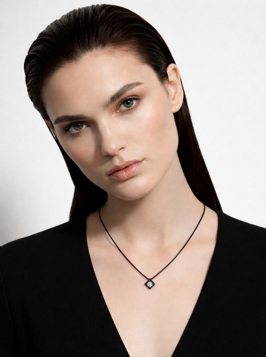 PT301B B.Tiff Black Cubi Pendant Necklace - Willow & Luna