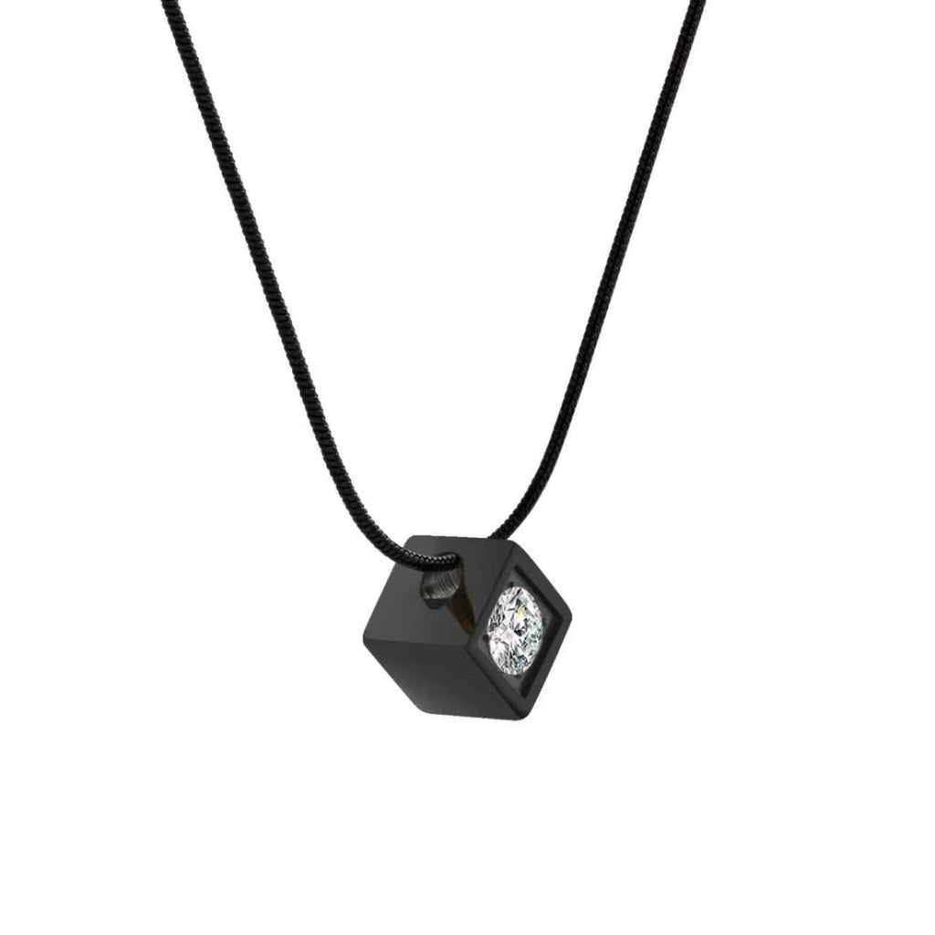 PT301B B.Tiff Black Cubi Pendant Necklace - Willow & Luna