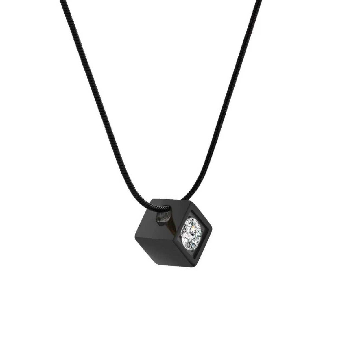PT301B B.Tiff Black Cubi Pendant Necklace - Willow & Luna
