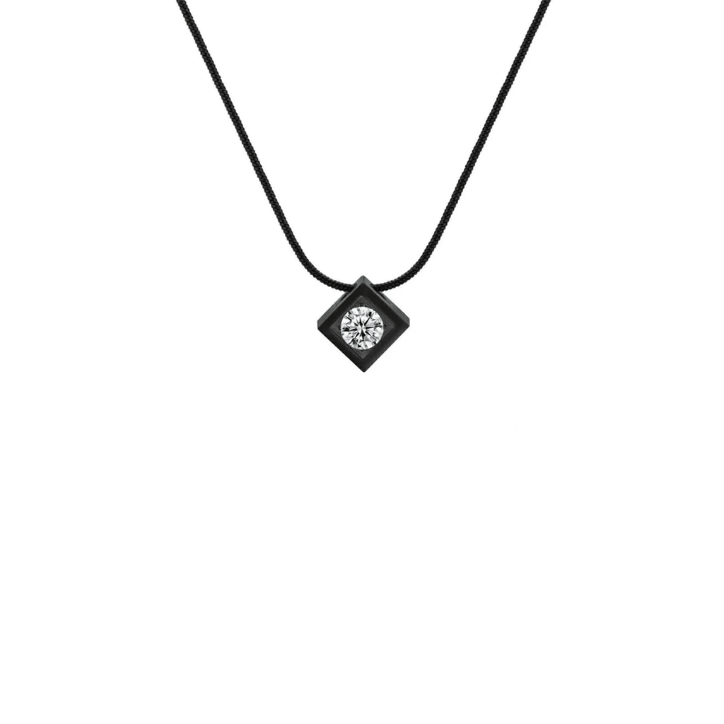 PT301B B.Tiff Black Cubi Pendant Necklace - Willow & Luna