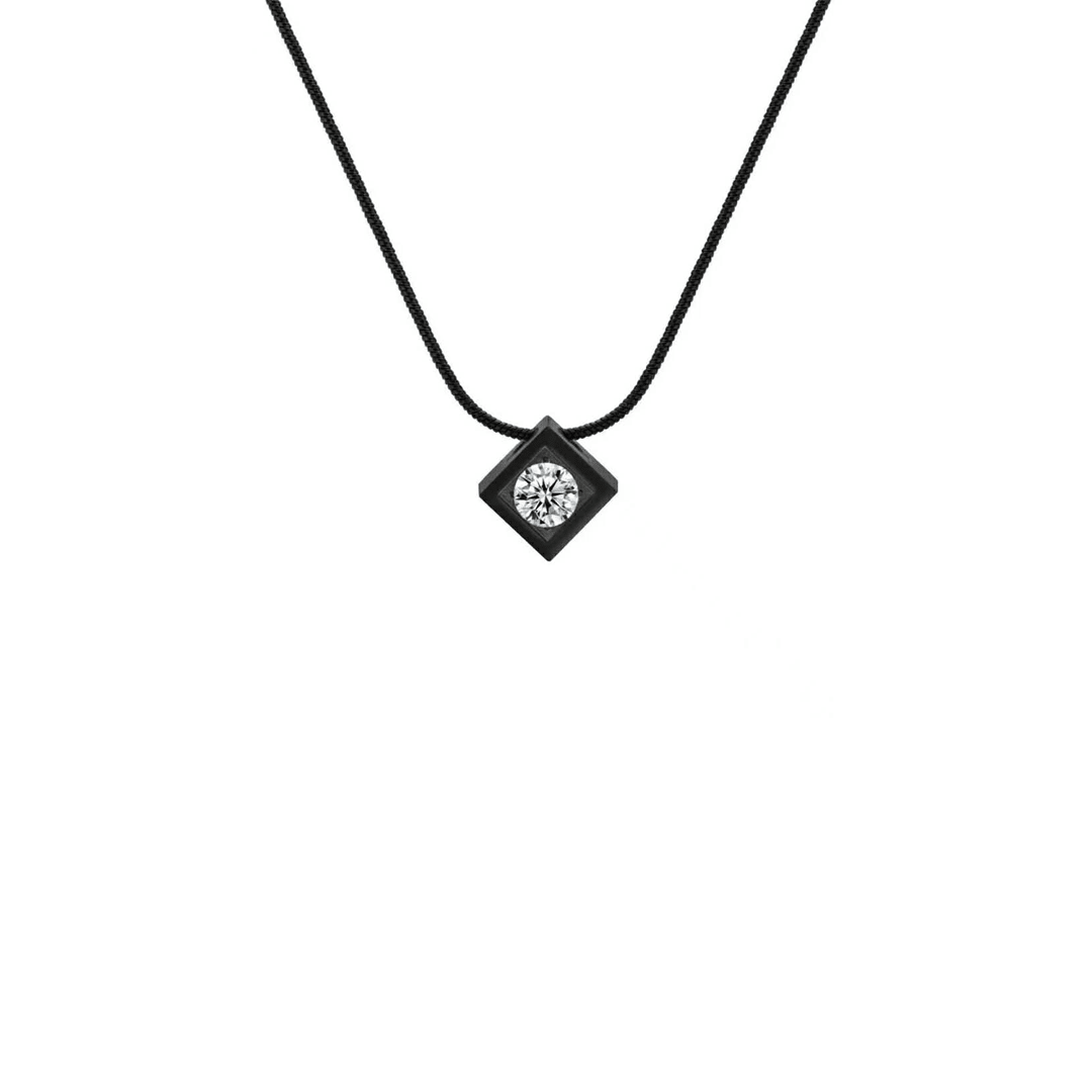 PT301B B.Tiff Black Cubi Pendant Necklace - Willow & Luna