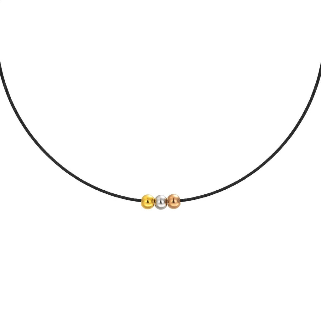 PT302B B.Tiff Triolette Pendant Necklace [Black Chain] - Willow & Luna
