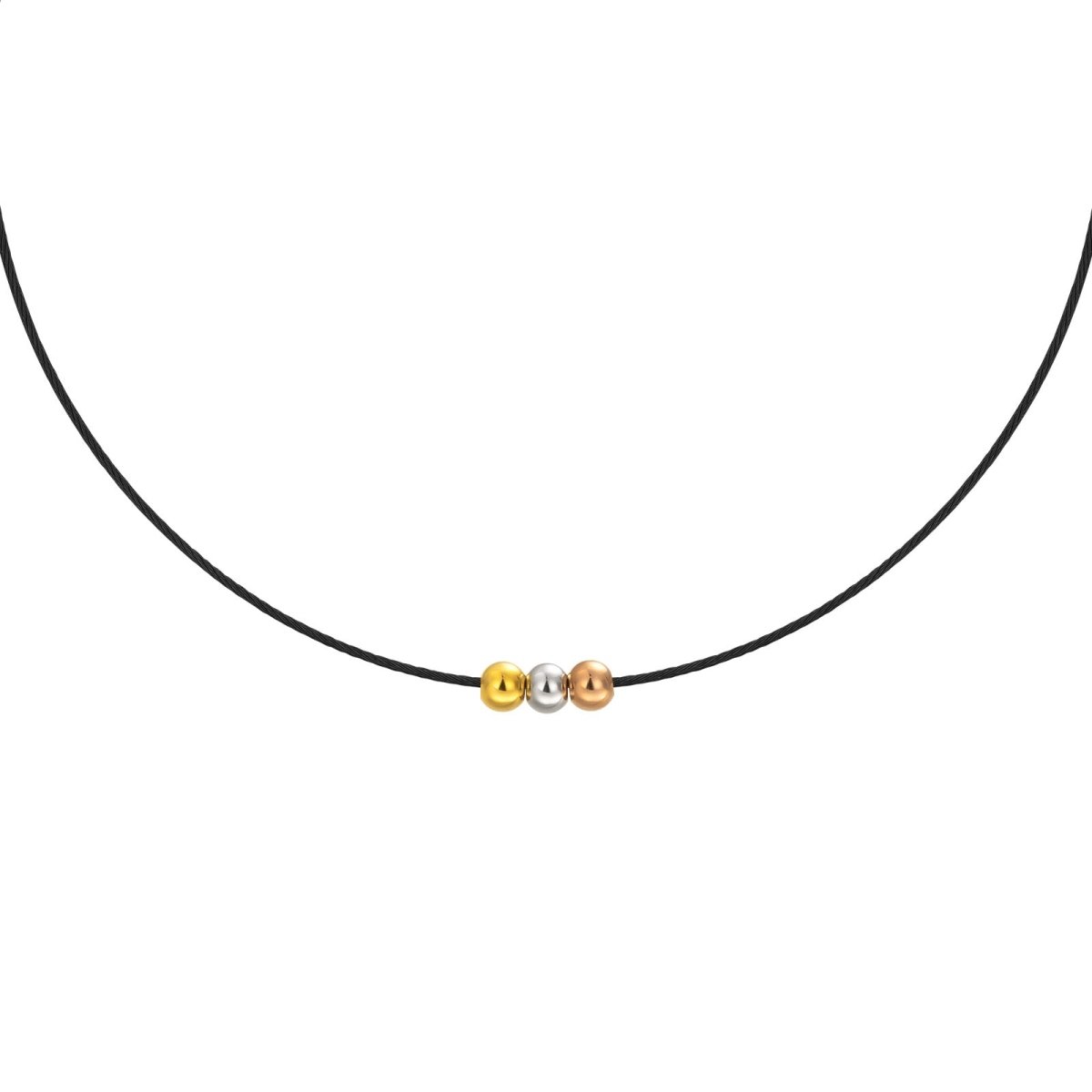 PT302B B.Tiff Triolette Pendant Necklace [Black Chain] - Willow & Luna