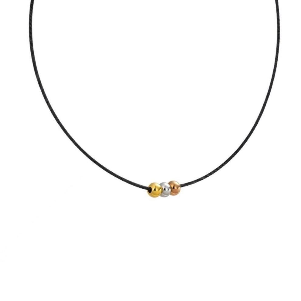 PT302B B.Tiff Triolette Pendant Necklace [Black Chain] - Willow & Luna