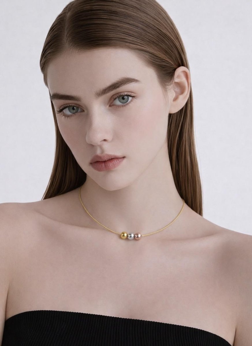 PT302G B.Tiff Triolette Pendant Necklace [Gold Chain] - Willow & Luna