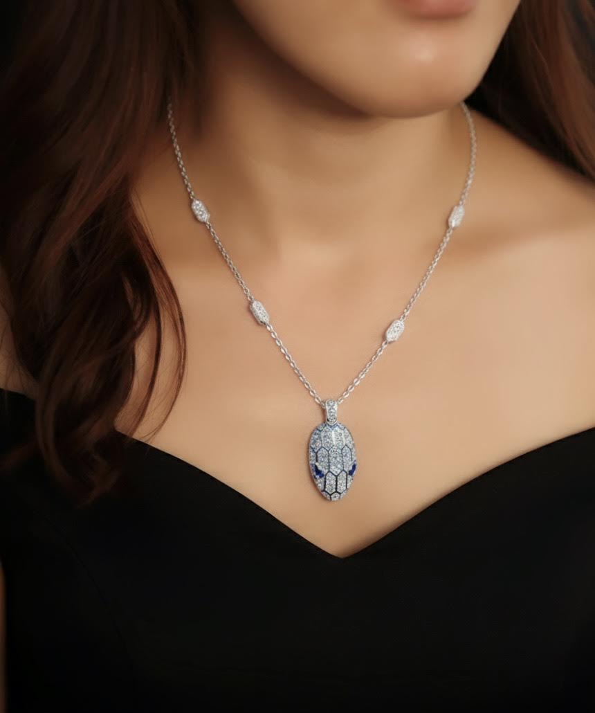 PT307W B.Tiff Pavé Viper Pendant Necklace - Willow & Luna