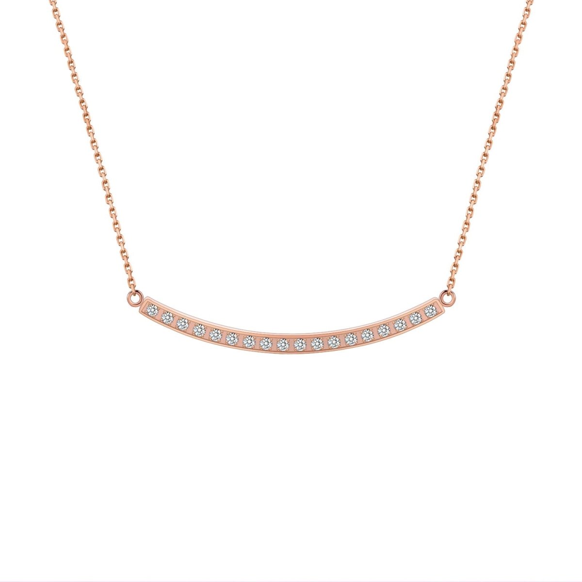 PT324RG B.Tiff Rose Gold Mini "Smile" Adjustable Pendant Necklace - Willow & Luna