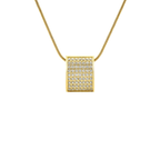 PT444G B.Tiff Gold Pavé Oreiller Pendant Necklace with Coil Chain - Willow & Luna