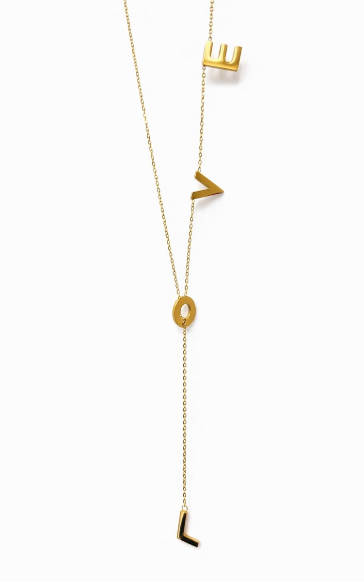 PTloveG B.Tiff Gold Adjustable Love Lariat Chain Necklace - Willow & Luna