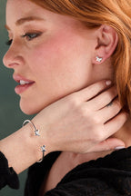 Puffy Butterfly Crystal Flex Cuff Bracelet - Willow & Luna