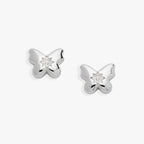 Puffy Butterfly Crystal Stud Earrings - Willow & Luna