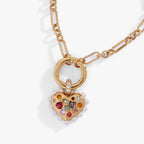 Puffy Heart Gemstone And Pearl Chain Bolo Bracelet - Willow & Luna