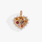 Puffy Heart Gemstone And Pearl Charm - Willow & Luna
