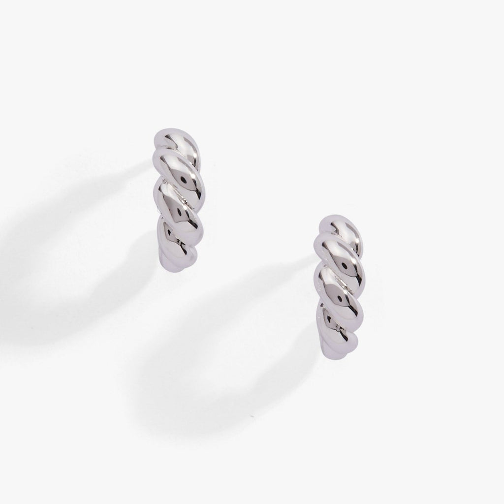 Puffy Rope Textured Huggie Hoop Earring - Willow & Luna