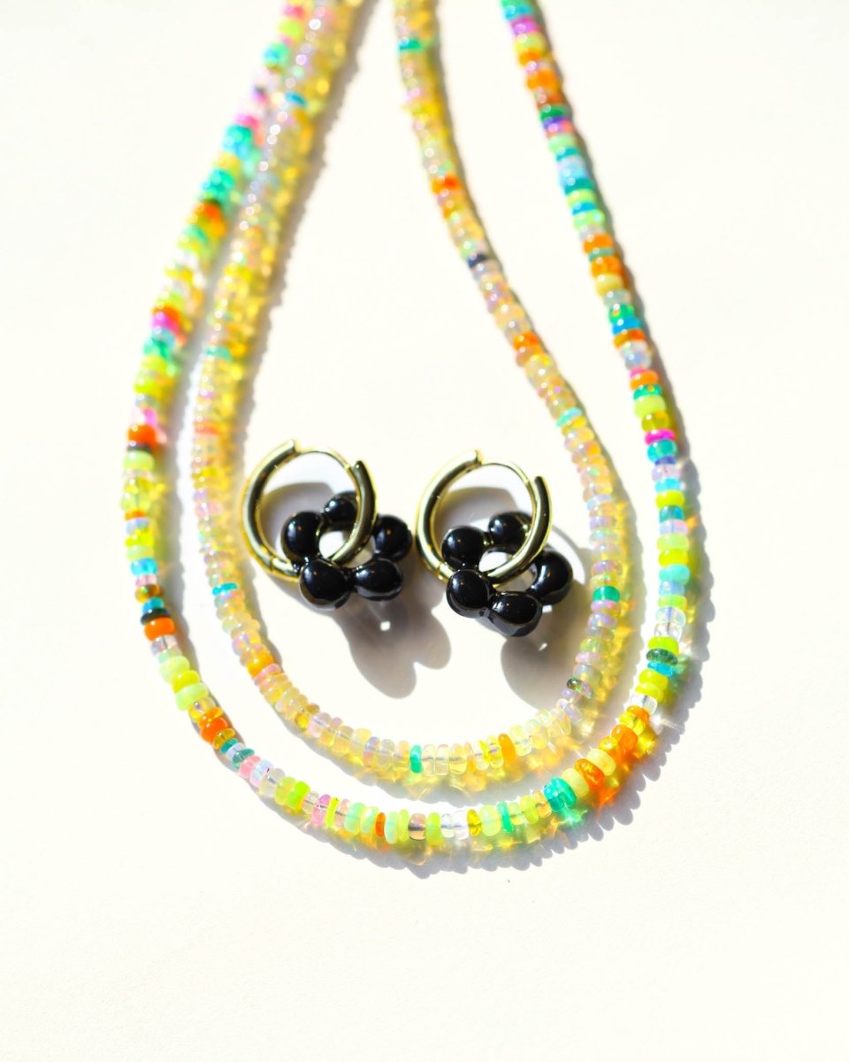 Rainbow Opal Gemstone Necklace - Hot colors - Willow & Luna